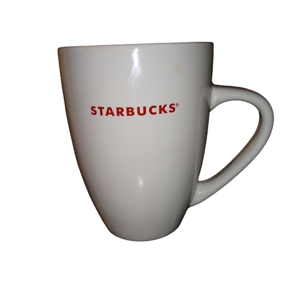 Starbucks Oversized Classic White with Red Lettering 5 1/2" Coffee Mug - Picture 3 of 8